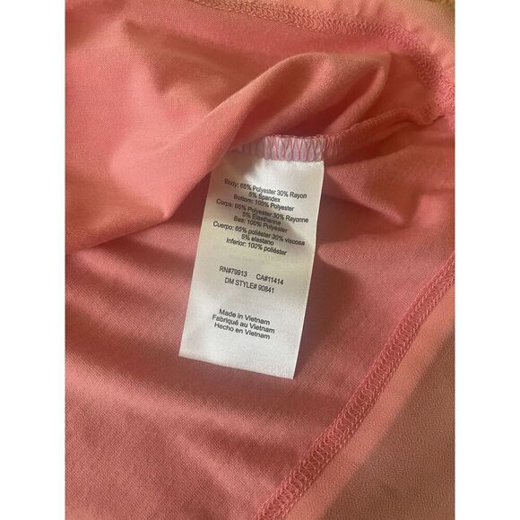 Motherhood Maternity Pink Tunic Top S Scoop Neck Half Sleeve Sheer Hem New - Picture 5 of 7